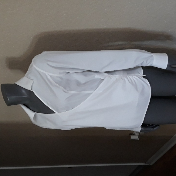 Brooks Brothers Criss cross  White Blouse w/ side zipper - Picture 9 of 12